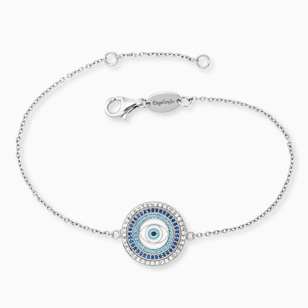 Engelsrufer LUCKY EYE Armband mit Emaille & Zirkonia Multicolor - Silber rhodiniert Blau 17 cm – Ansicht 2