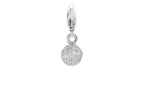 Der Ti Sento Silber Charm Glitter Ball 8091ZI strahlt Eleganz aus mit seiner glitzernden Oberfläche und dem funkelnden Design, perfekt für stilvolle Accessoires und Schmuckkombinationen.