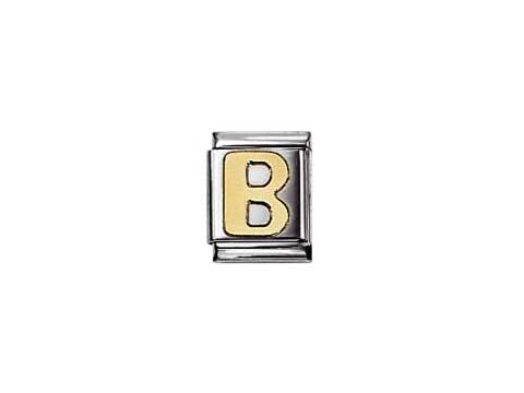NOMINATION Big Buchstabe B 032101 02, Hersteller: Nomination, Buchstaben Gold, eine stilvolle Buchstabenanhänger aus Edelstahl mit goldener Buchstabenfüllung B.