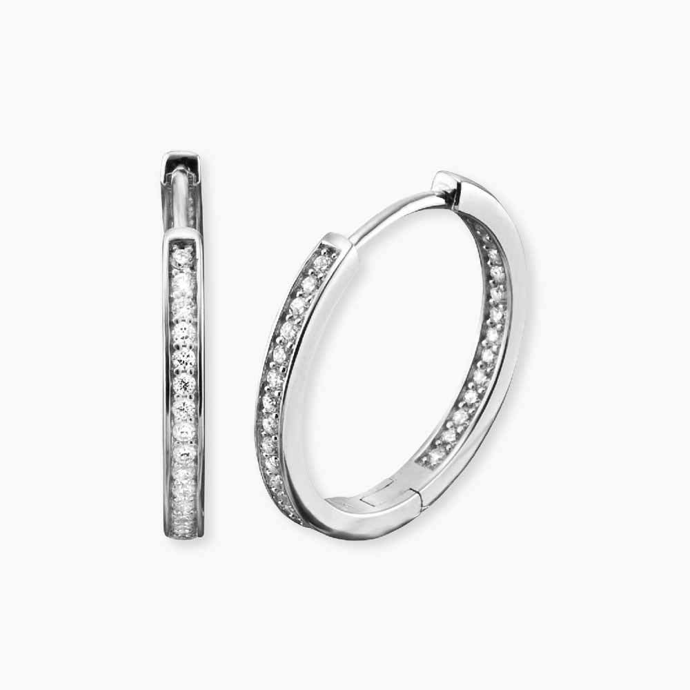 Engelsrufer BASIC Creole Lisa mit Zirkonia - Silber rhodiniert 24 mm – Ansicht 2