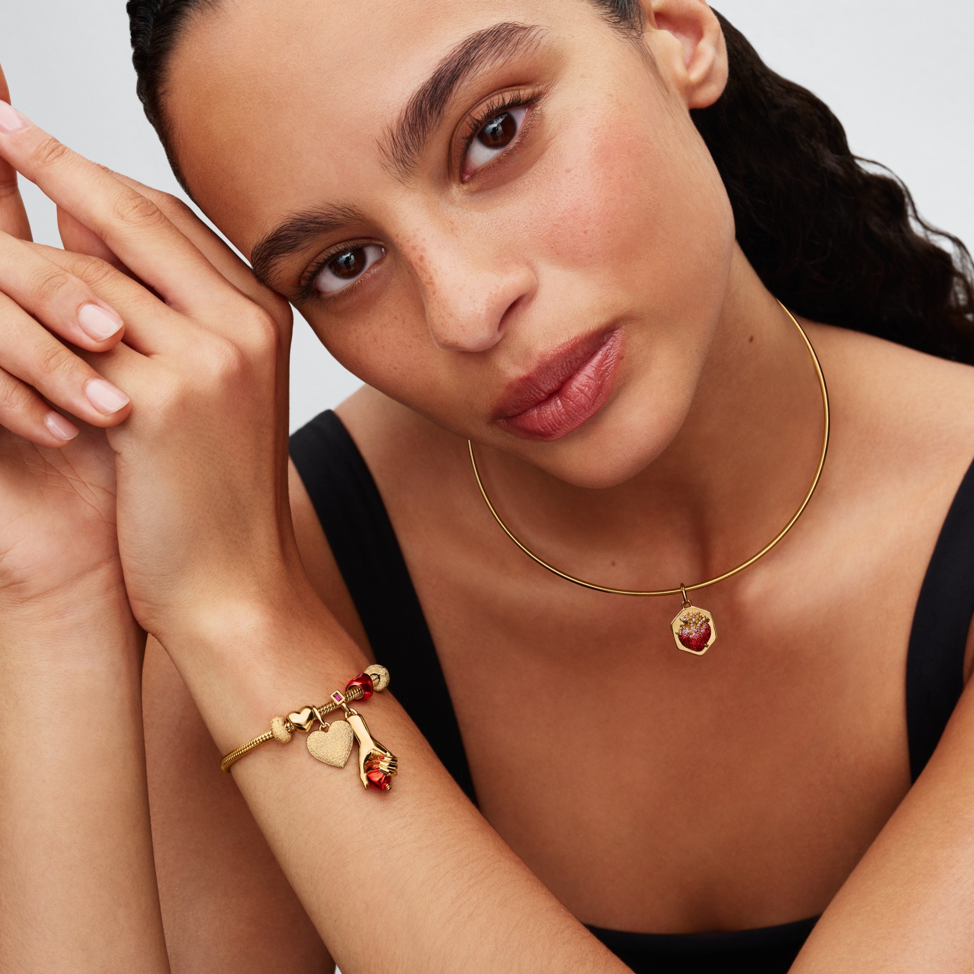 Pandora Halsreifen - Röhren-Choker - 41 cm - Gelbgold Vergoldung – Ansicht 5