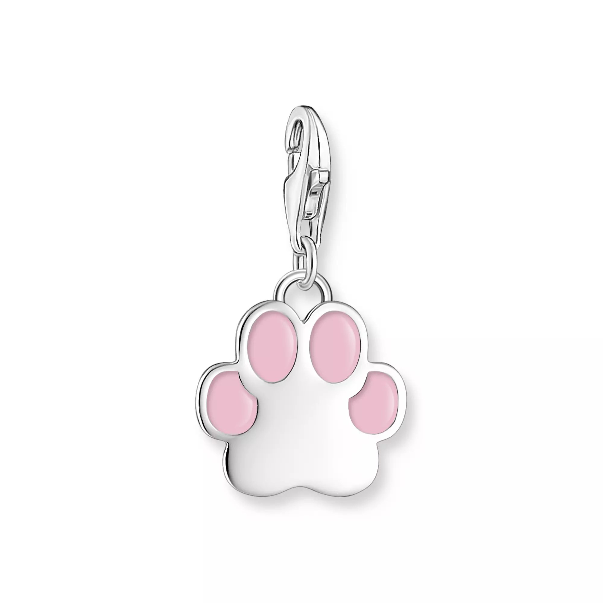 Thomas Sabo Charm-Anhänger - Pfoten - Silber & Emaille - Rosa-Pink