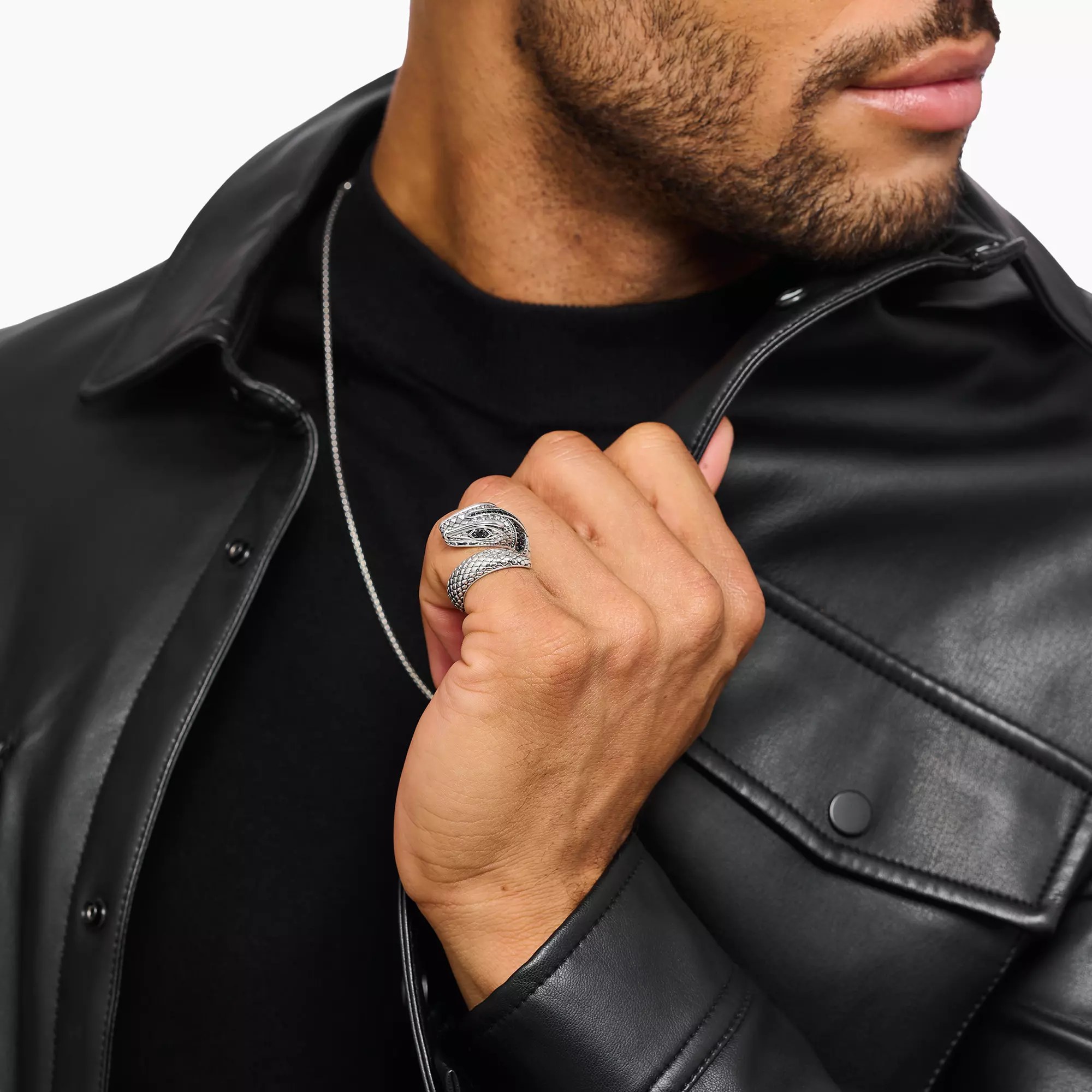 Thomas Sabo Ring - Schlangenring SCHWARZ - Rebel Snake – Ansicht 4