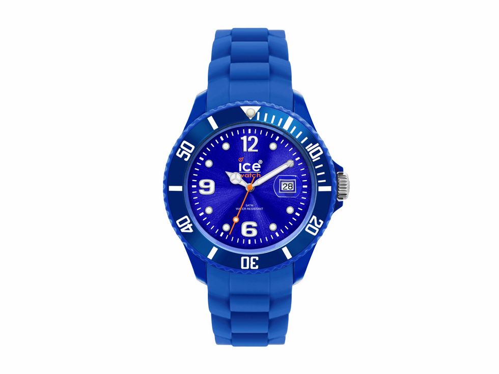 ICE Forever Blue Small Uhr SI.BE.S.S.09 von Ice Watch mit blauer Silikonarmband, blauem Ziffernblatt und orangefarbenem Sekundenzeiger, wasserdicht und modern im Design.