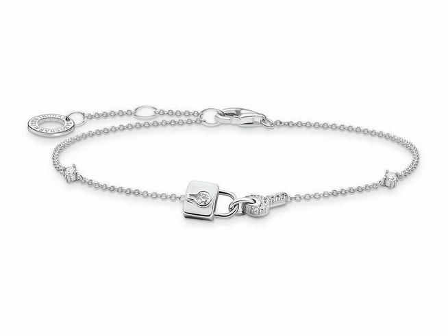 56969967-0 Thomas Sabo Armband A2040-051-14-L19V aus Sterling Silber mit weißen Zirkonia, elegant gestaltet mit Verzierung und verstellbarer Länge von 16 bis 19 cm.