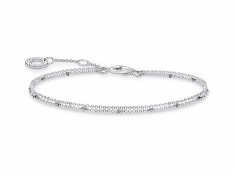 Elegantes Thomas Sabo Charming Collection Armband in Silber, verstellbar von 16 bis 19 cm, feine Kettenglieder mit Verschluss, idealer Armschmuck für jeden Anlass.