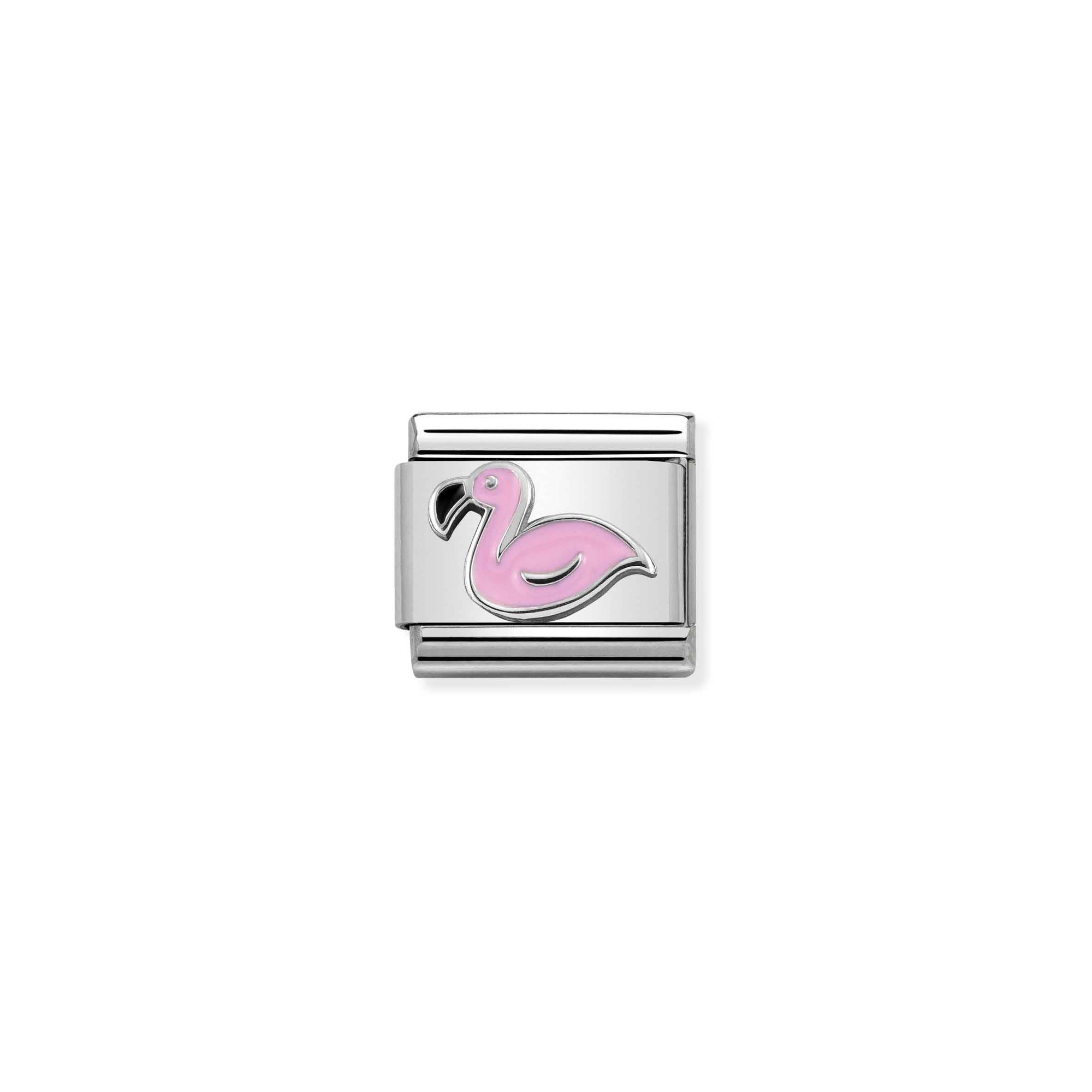 Nomination Composable Classic Charm Flamingo rosa - Edelstahl, Silber 925, Emaille