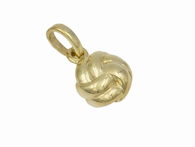 Anhänger Knoten aus 585 Gelbgold, poliert, von Juwelier Harnisch, detaillierte Knotengestaltung, geeignet für Schmuckstücke und als modisches Accessoire.