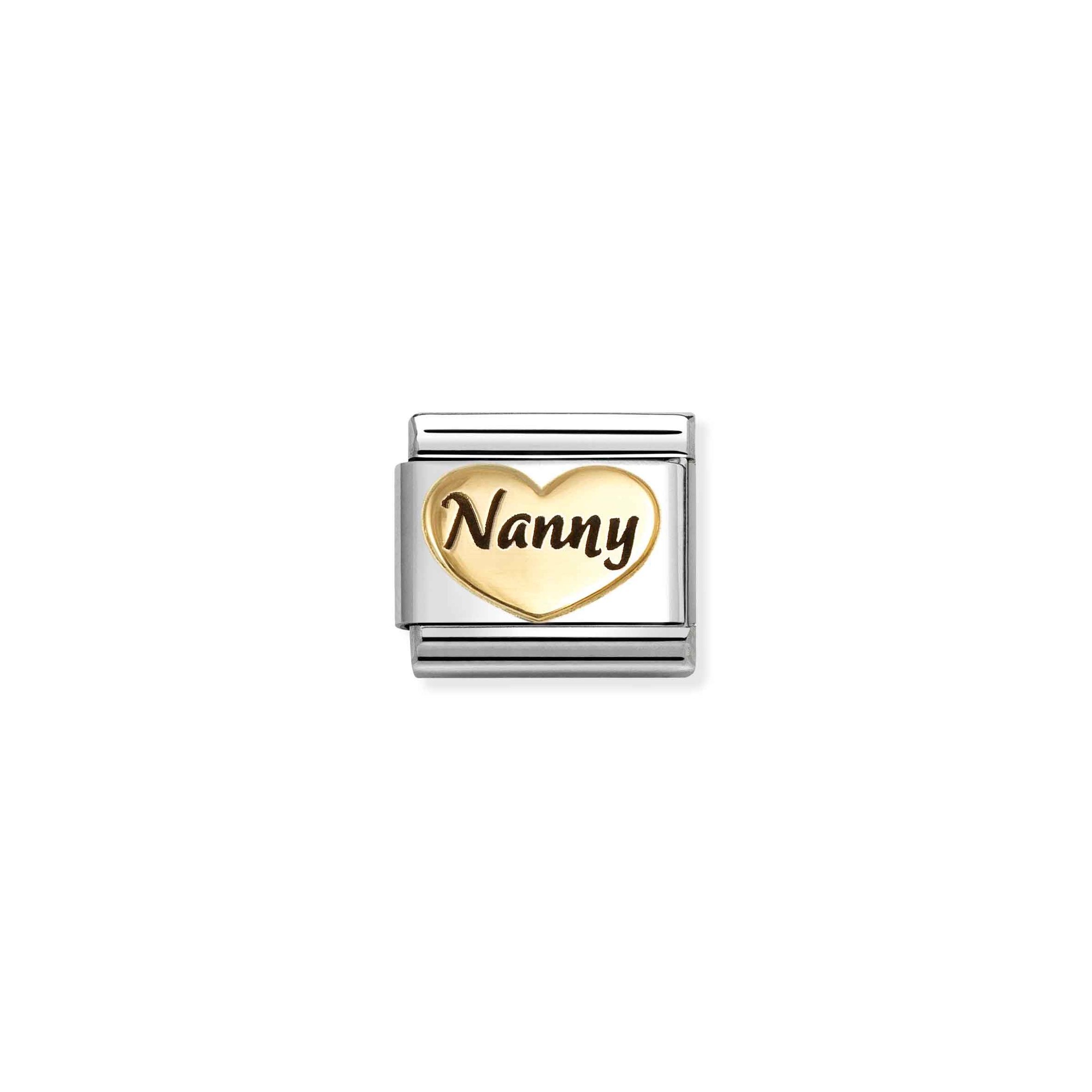 Nomination Composable Classic Charm Nanny auf Herz - Edelstahl, Gold 750 Gelbgold, Emaille – Ansicht 2