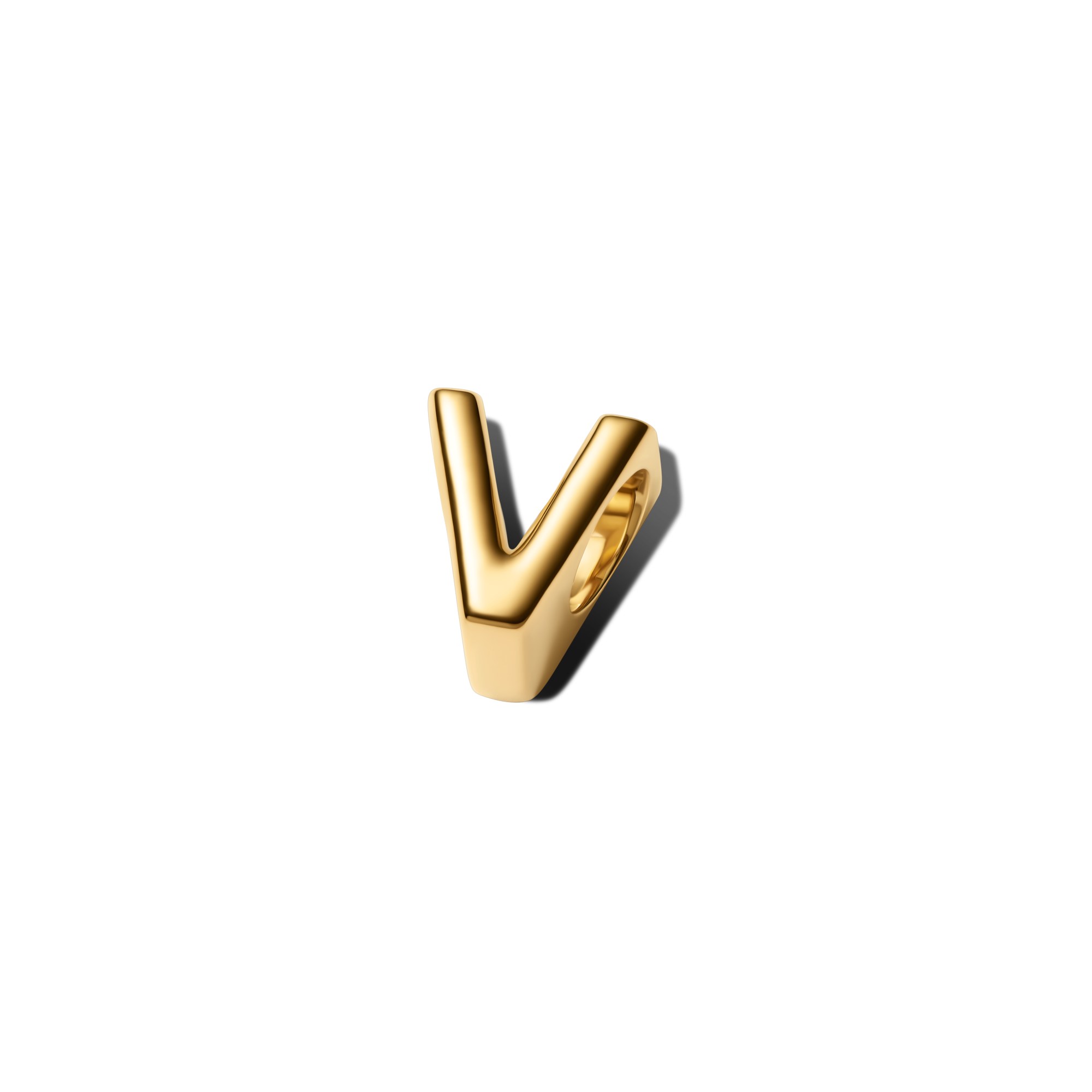 Pandora Buchstabe V - Alphabet - Mini Charm Gelbgold Vergoldung – Ansicht 3