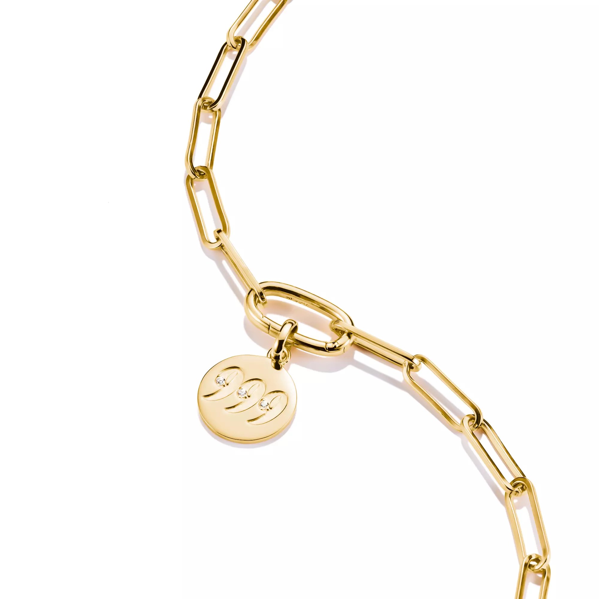 Thomas Sabo Connect - Engelzahl 999 - Charm mit Öse - Silber & Gelbgold Verg. + Zirkonia – Ansicht 2