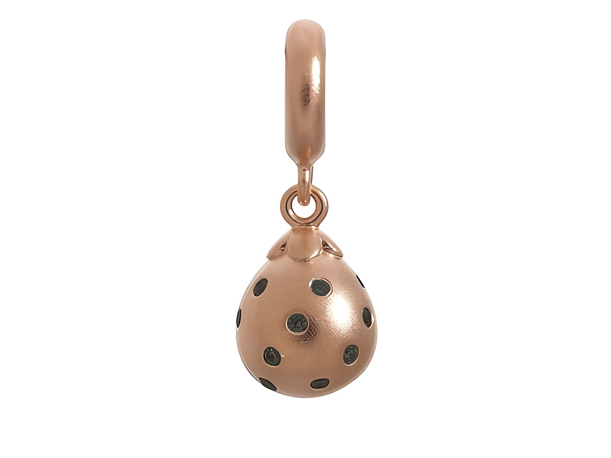 Roségold Charm von Endless mit der Artikelnummer 63850-2, dekoriert mit schwarzen Punkten auf einer ovalen Form, perfekt für Schmuckliebhaber und das individuelle Styling.