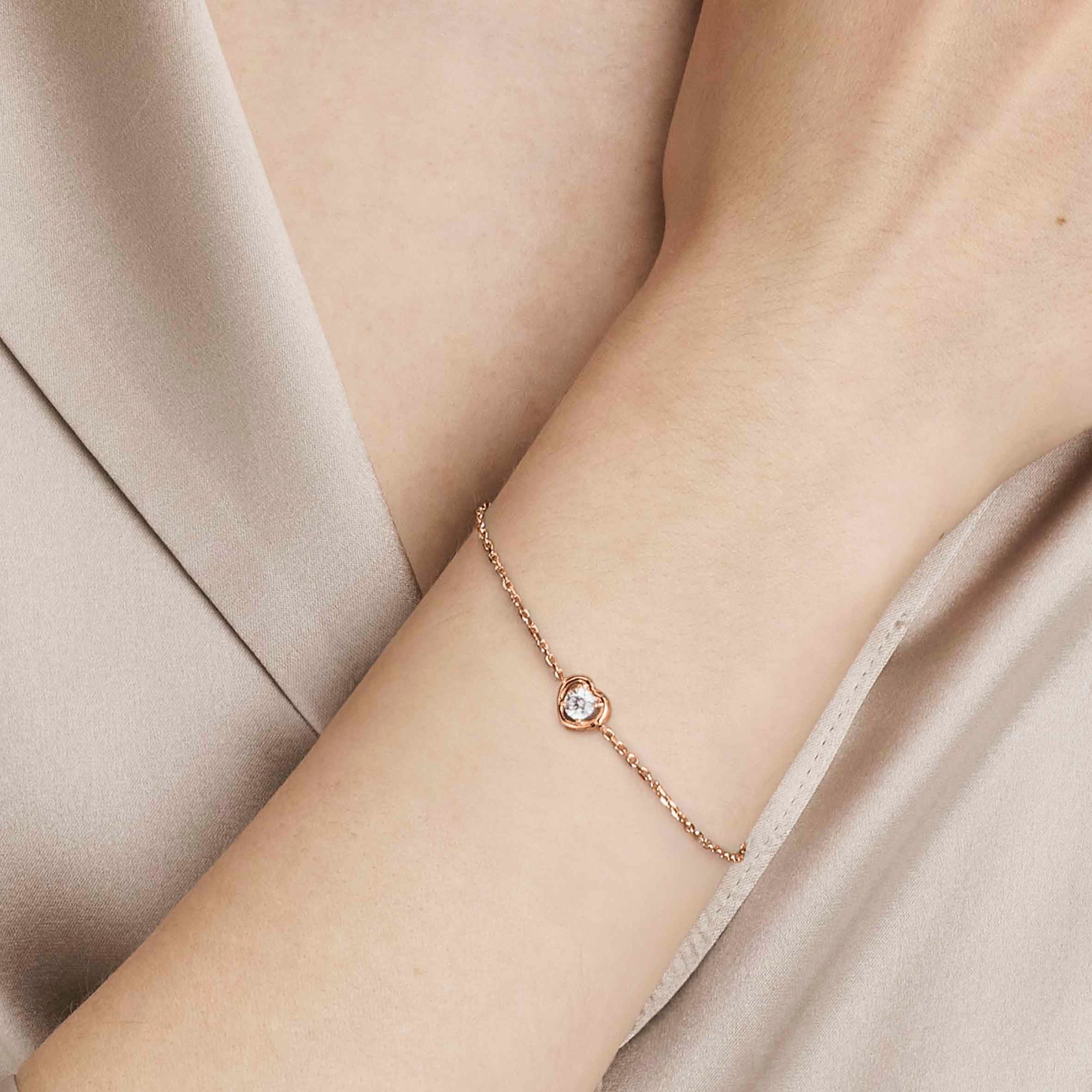 Nomination Sterling Silber - Herz - rosévergoldet Armband - Cosmiclove 15-19 cm – Ansicht 2