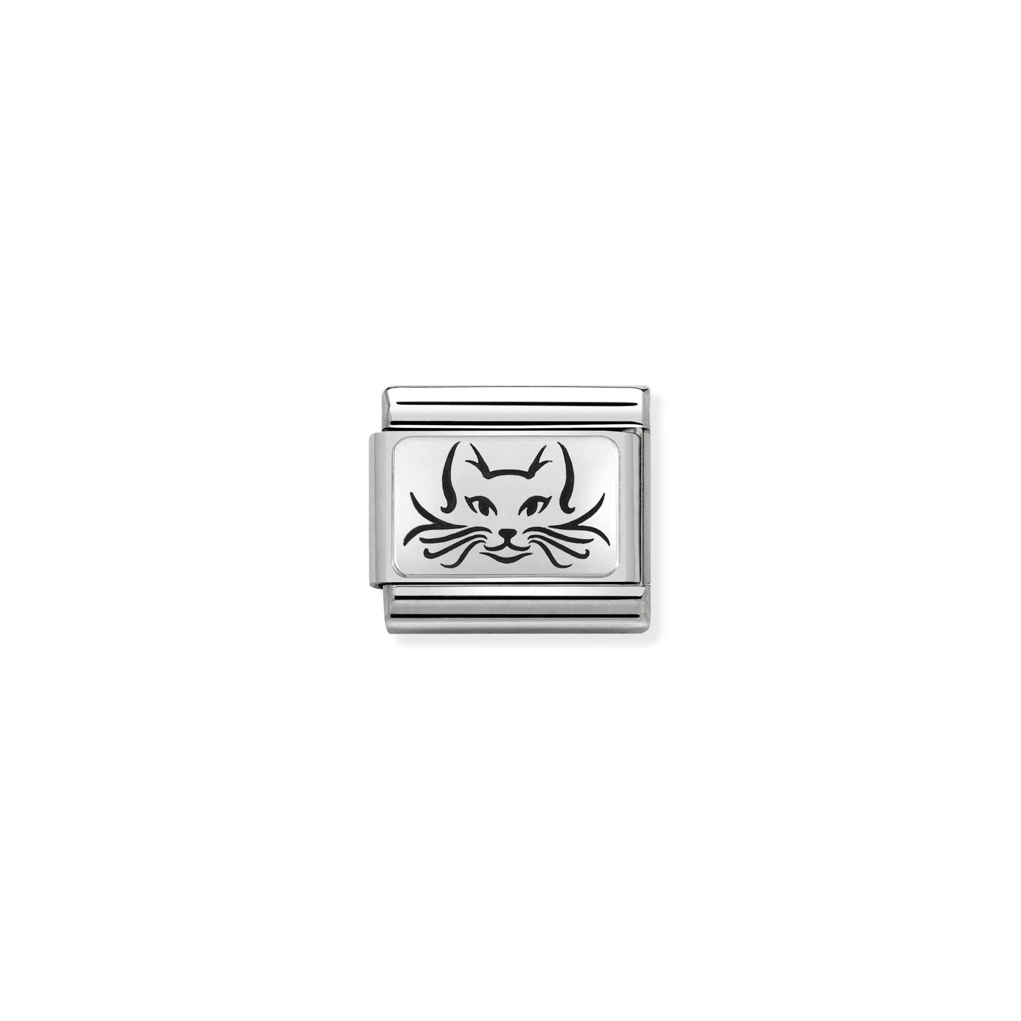 Nomination Katze - OXIDIERTE PLAKETTE - SilverShine Classic
