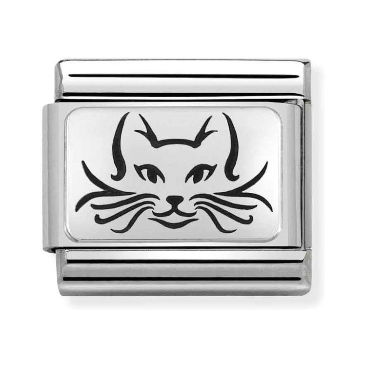 Nomination Katze - OXIDIERTE PLAKETTE - SilverShine Classic