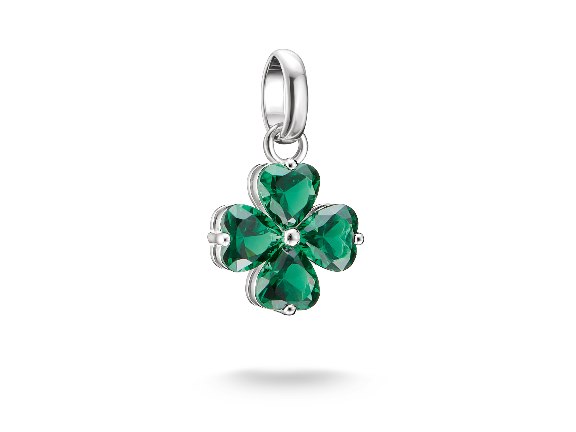 Thomas Sabo Connect - CC1326-699-6 Good Luck Rodeo Charm Kleeblatt - Silber & Glas-Keramik Stein - Grün - Charm mit Öse