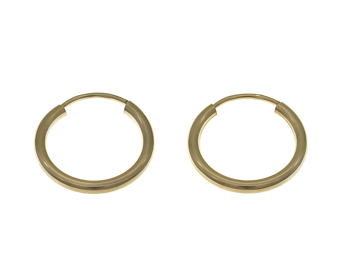 Creolen in 1,6 cm aus zeitlosem Silber vergoldet in Roségold, Hersteller Juwelier Harnisch, elegant und schlicht, ideal für jeden Anlass. Perfekte Ergänzung für modische Outfits.
