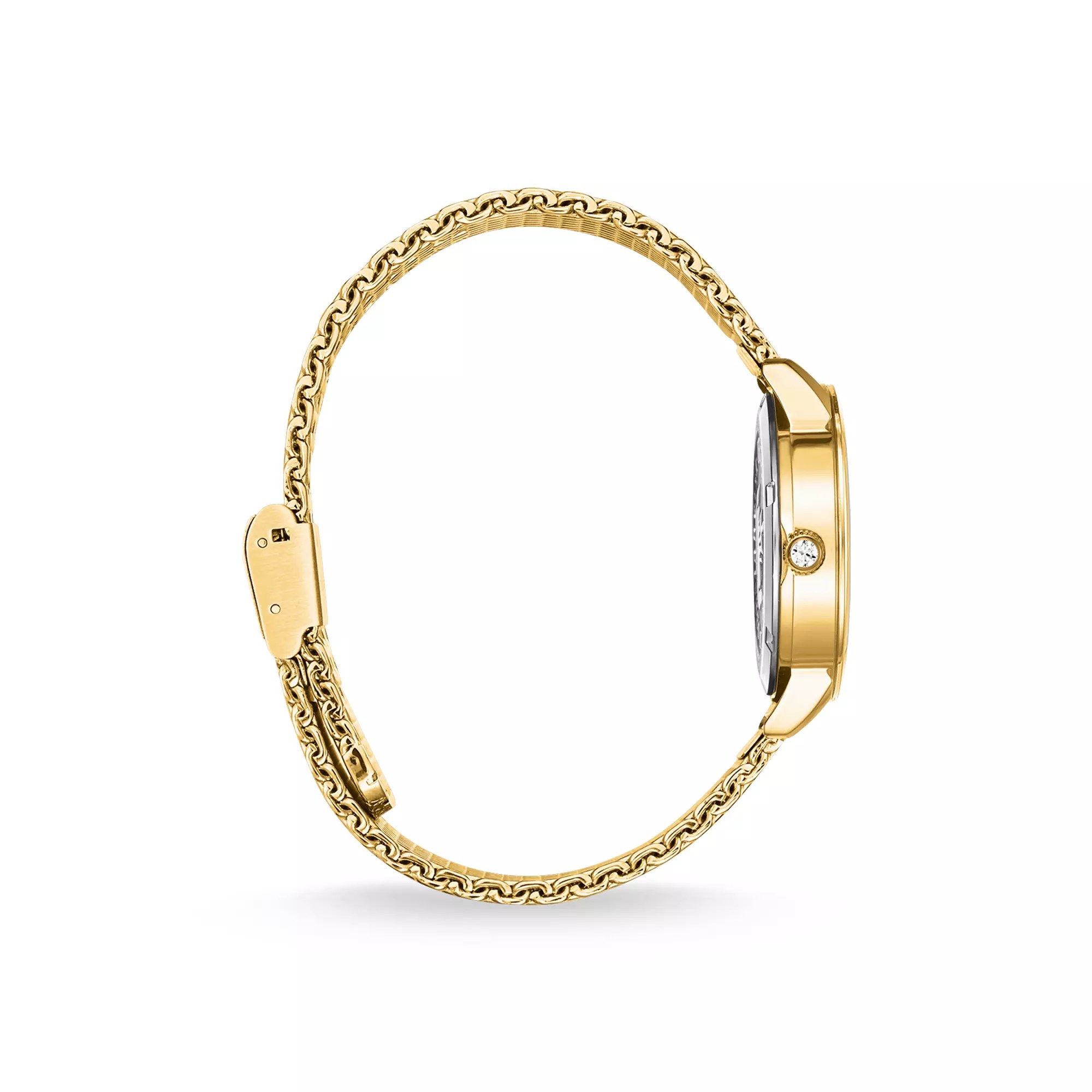 Thomas Sabo Damenuhr - Edelstahlgehäuse IP - Edelstahlband IP gelbgoldfarben - ZB blau – Ansicht 3