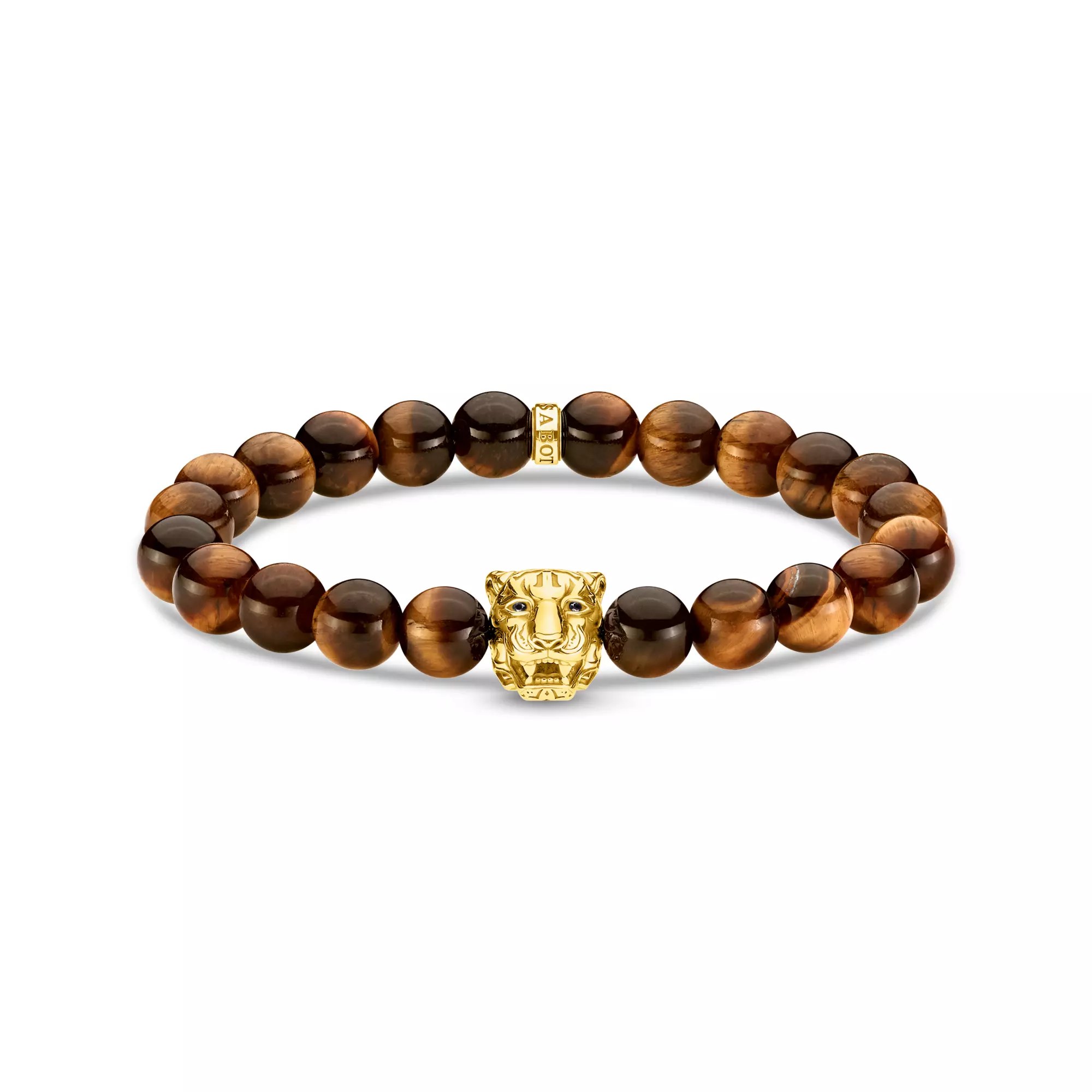 Thomas Sabo Armband Löwe Sterling Silber - vergoldet Gelbgold - Tigerauge - Zirkonia - 18 cm