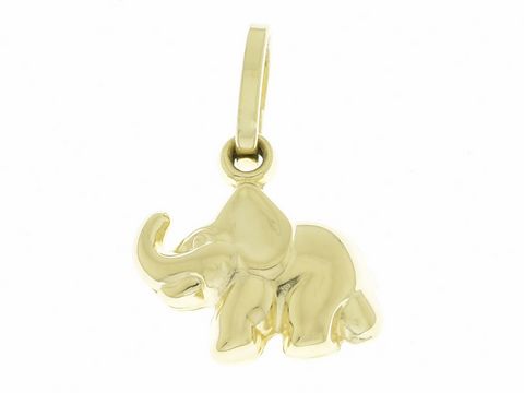 Elefant in vergoldetem Sterling Silber Anhänger, als Glücksbringer gestaltet, der von Juwelier Harnisch gefertigt wurde. Ideal als charmantes Schmuckstück mit tierischem Motiv.