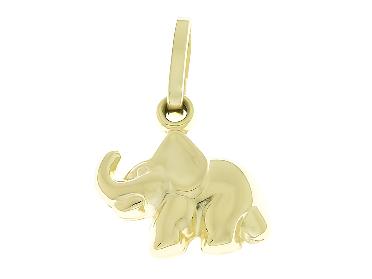 Elefant in vergoldetem Sterling Silber Anhänger, als Glücksbringer gestaltet, der von Juwelier Harnisch gefertigt wurde. Ideal als charmantes Schmuckstück mit tierischem Motiv.