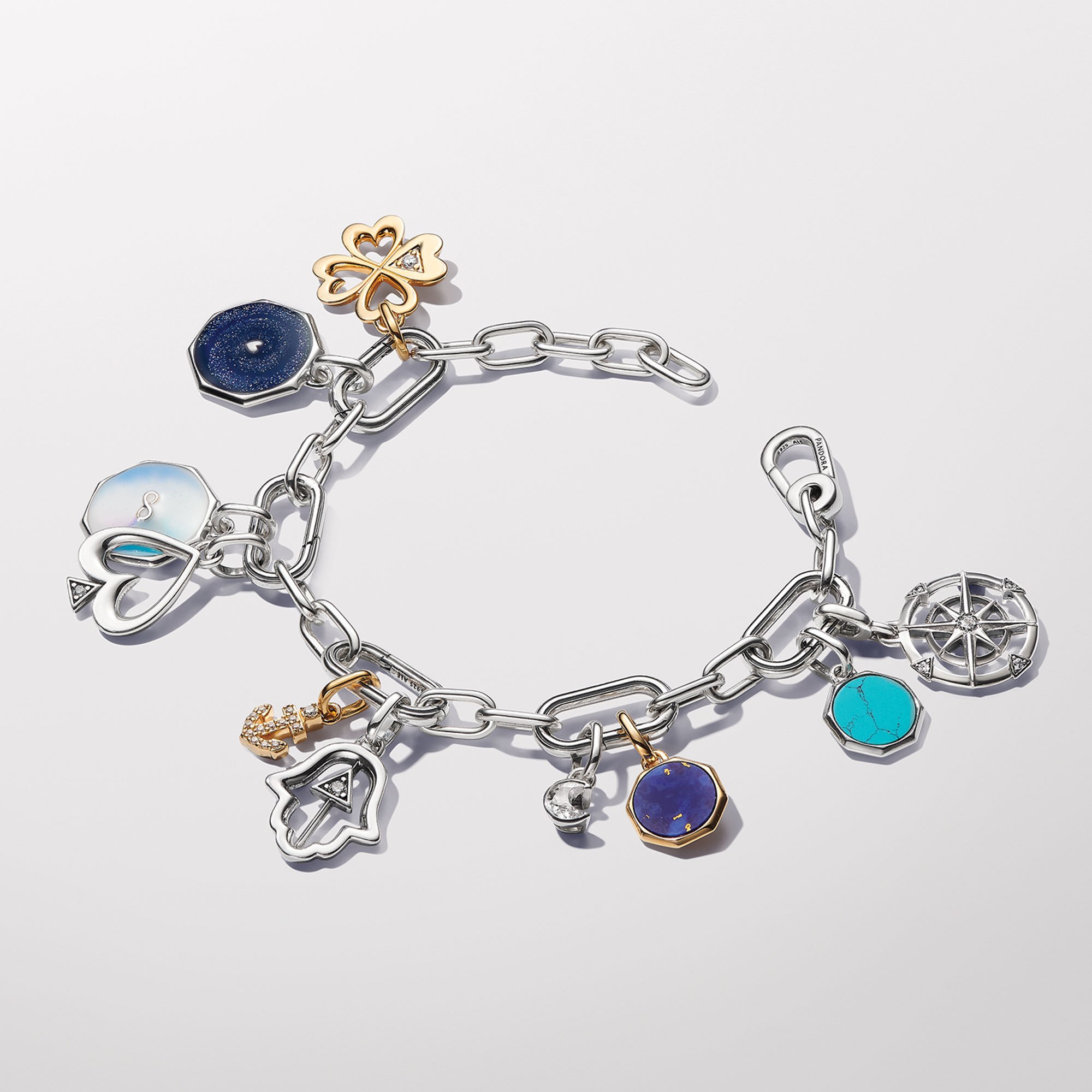 Pandora ME Charms - Herz-Medaillon-Charm mit vierblättrigem Kleeblatt - Gelbgold Vergoldung - Zirkonia – Ansicht 3