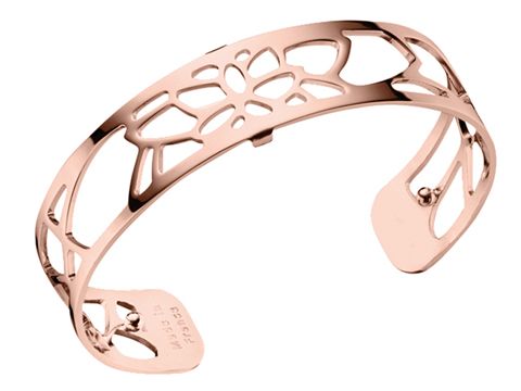 Eleganter Armreifen aus Roségold von Les Georgettes, Modell Les Essentielles, mit filigranem NENUPHAR-Muster, Breite 14 mm, modern und stilvoll für jede Gelegenheit.