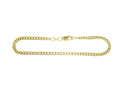 Panzer Armband Flachpanzer Gold 585 in einer Länge von 21 cm und einer Breite von 3,6x1,6 mm, hergestellt von Juwelier Harnisch, elegantes Design und hochwertiger Look.
