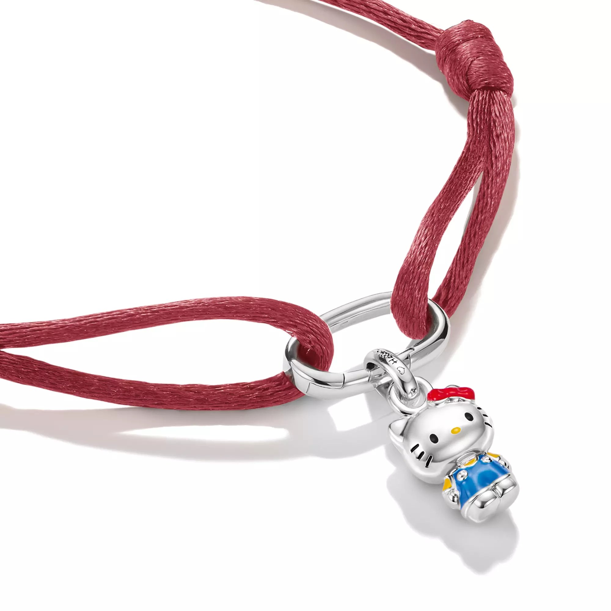 Thomas Sabo Hello Kitty Armband - 24 cm - versilbert & Emaille & Textil - rot – Ansicht 2