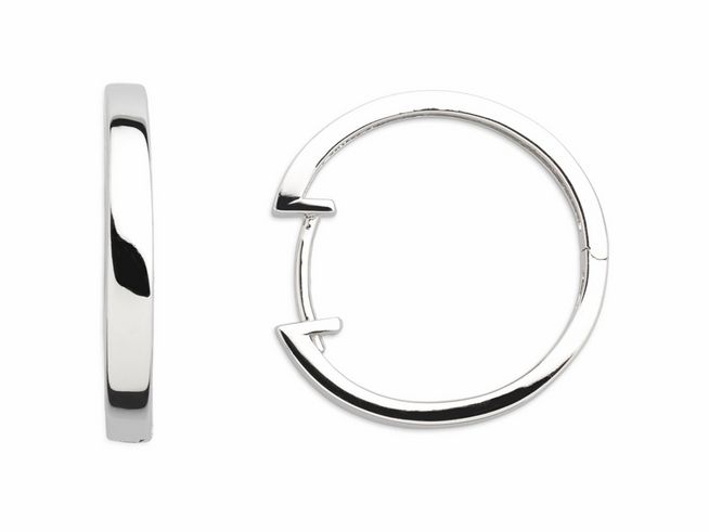 Xenox Sterling Silber Ohrringe XS8543 in der Form von Creolen. Die Ohrringe sind glänzend und elegant mit einer schlichten, zeitlosen Optik, ideal für jeden Anlass.