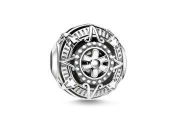 Silberfarbener Karma Bead von Thomas Sabo, Modell K0322-637-21, ohne Stein, mit filigranem Design und detaillierter Musterung, ideal für individuelle Schmuckstücke.