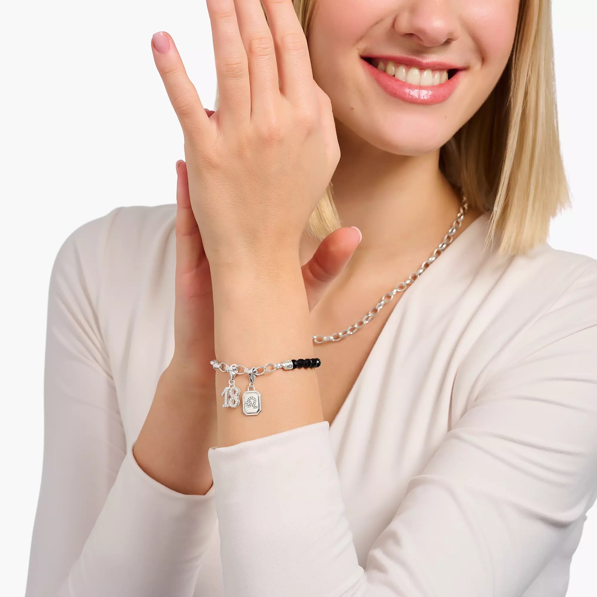 Thomas Sabo Charm-Anhänger - Zahl 18 - Silber & Zirkonia – Ansicht 3