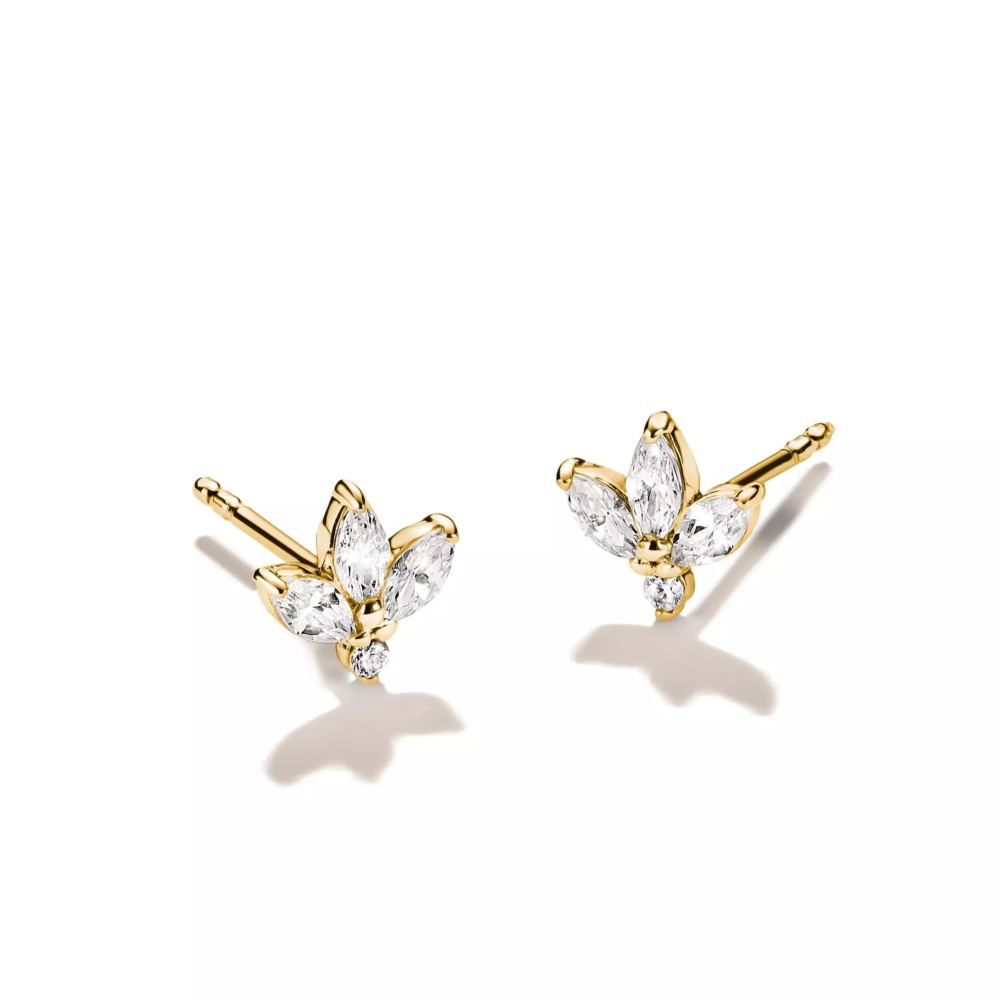 Thomas Sabo Ohrstecker Blüte - 18k Gelbgold Vergoldung - Zirkonia – Ansicht 2