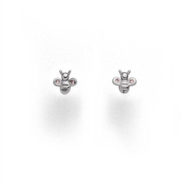 DUR Ohrringe Ohrstecker Biene - Sterling Silber - Zirkonia – Ansicht 3