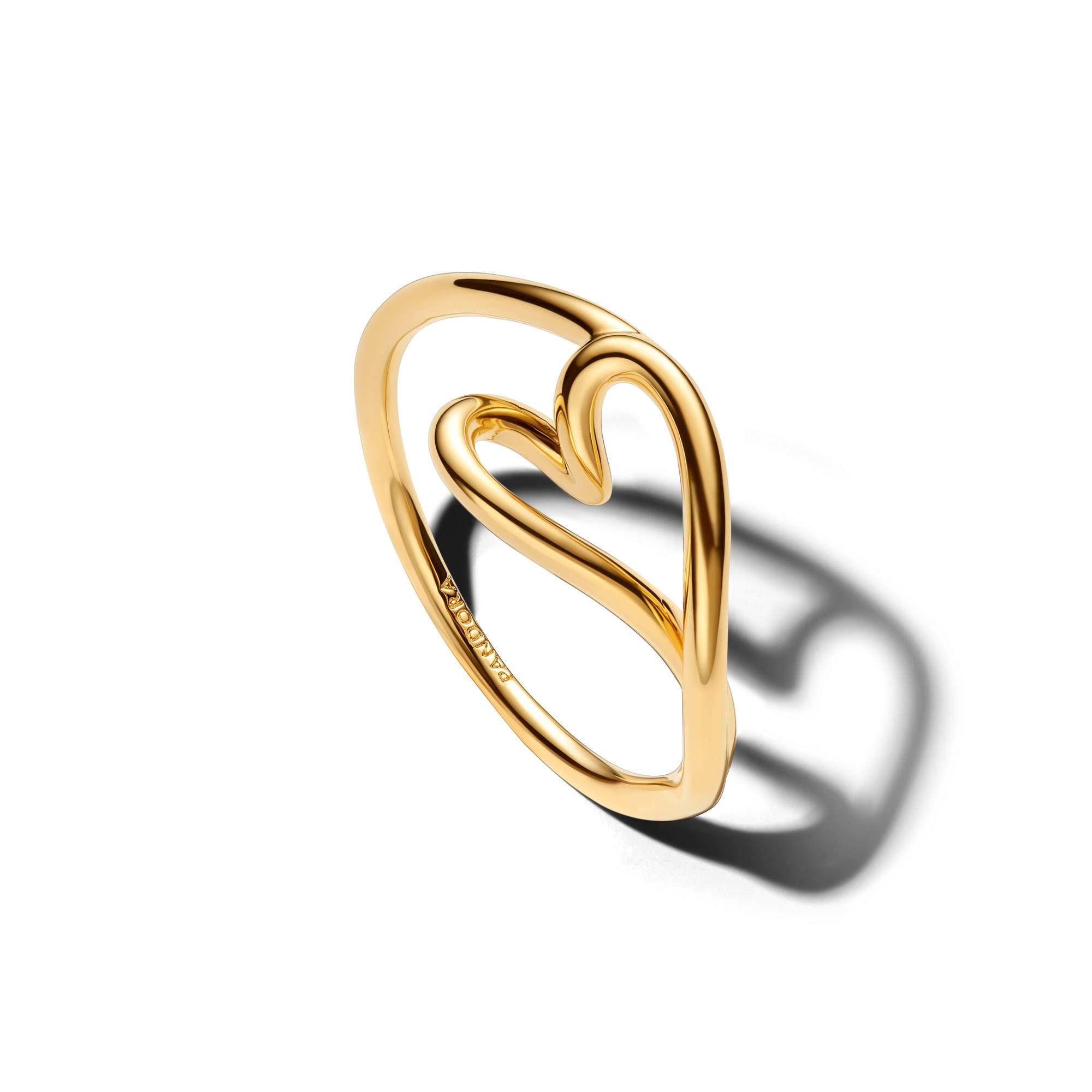Pandora organisch Geformtes Herz Ring - Gelbgold Vergoldung – Ansicht 2