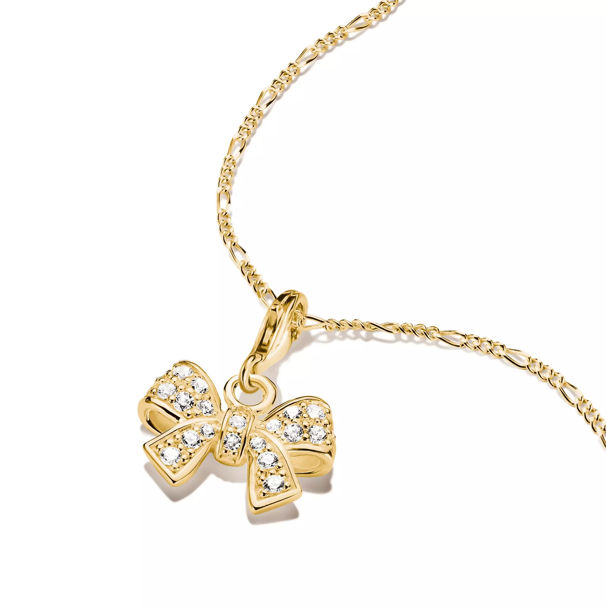 Thomas Sabo Charm Schleife - 18k Gelbgold Vergoldung - Zirkonia – Ansicht 3