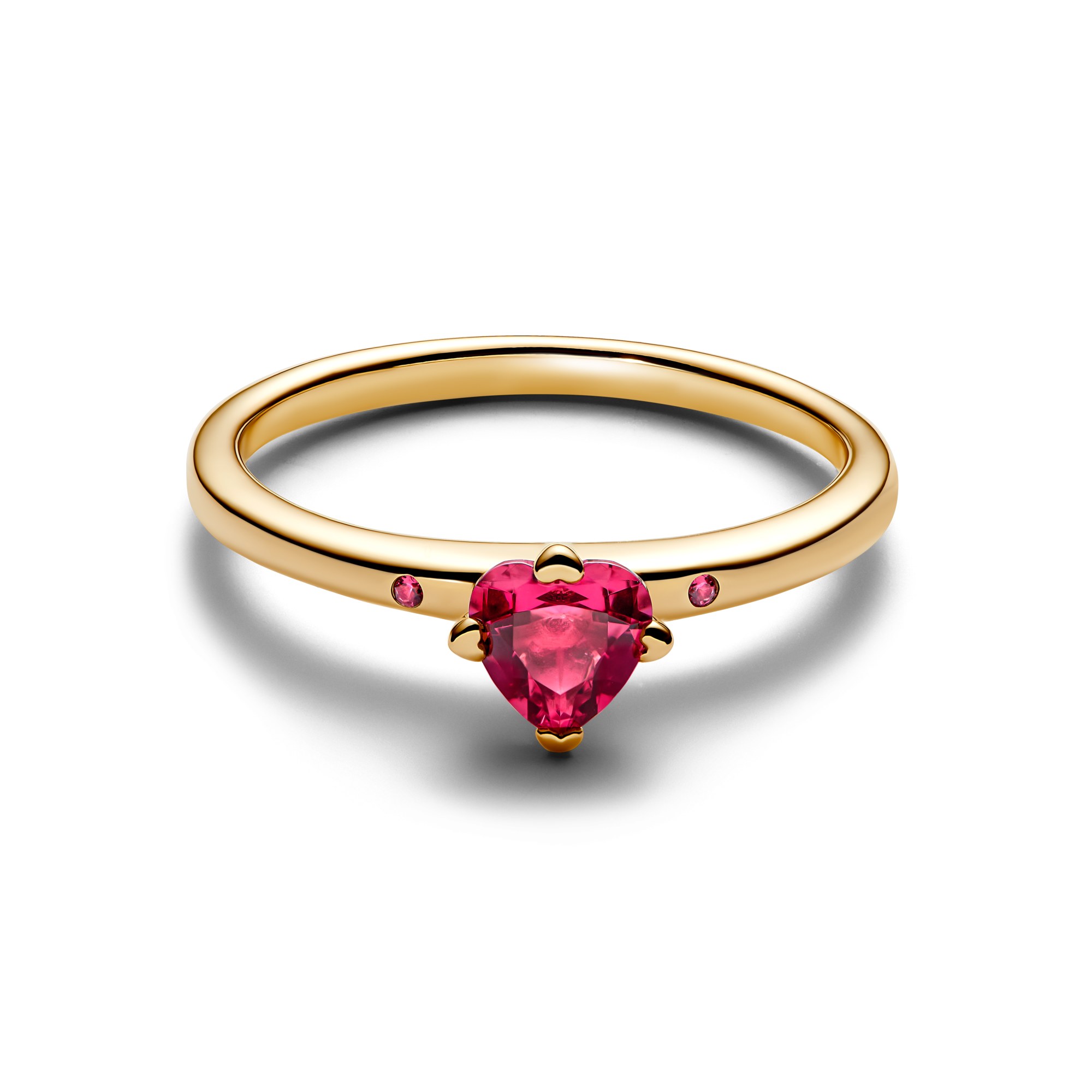 Pandora Herz Gelbgold verg. Ring & Kirschen - rotem Jubiläumskristall – Ansicht 3