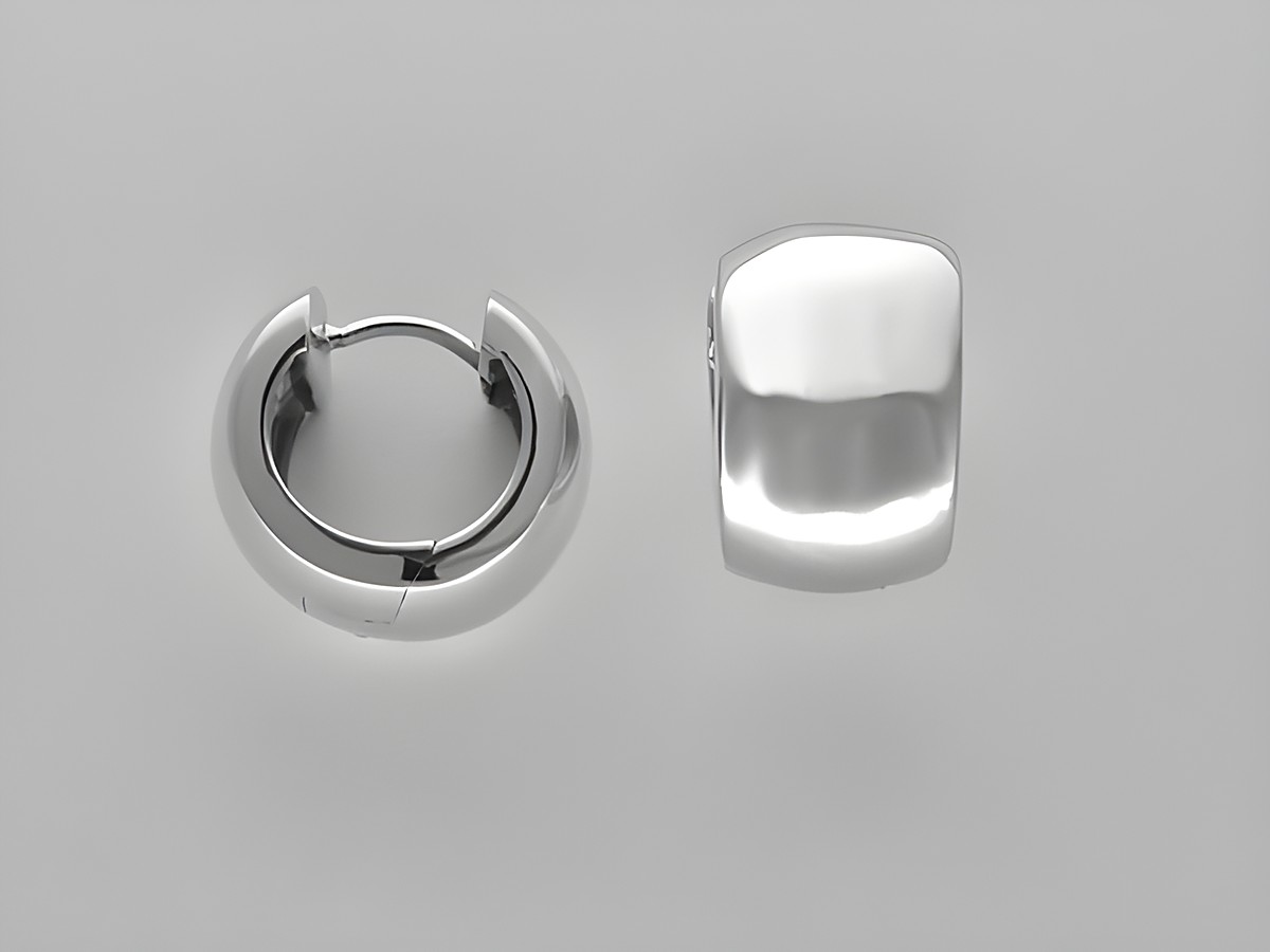 Silberne Creolen aus Sterling Silber mit einem Durchmesser von 1,5 cm und einer Breite von 9,2 x 2,8 mm, präsentiert von Juwelier Harnisch, elegant und modern bis 15 mm.