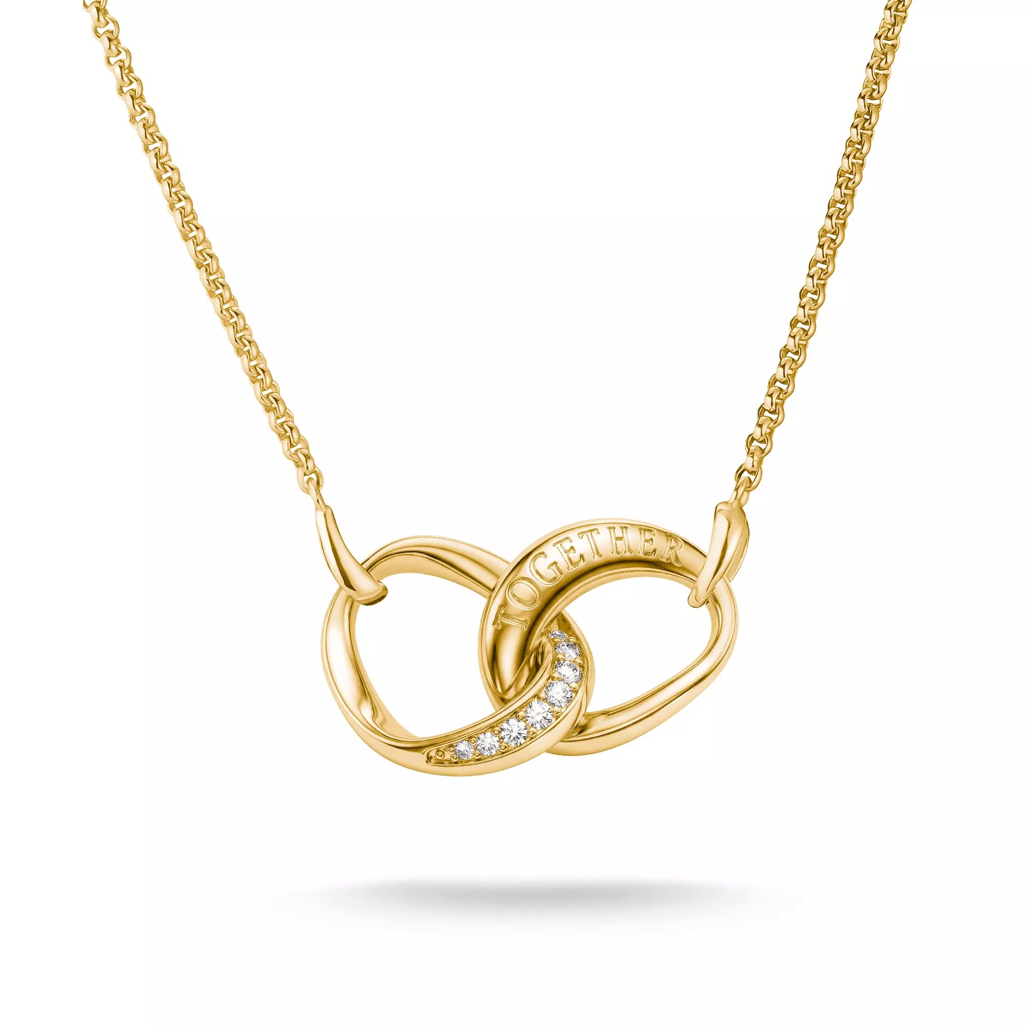 Thomas Sabo Kette Together mit weißem Zirkonia – vergoldet – 45 cm – 12,5 mm hoch