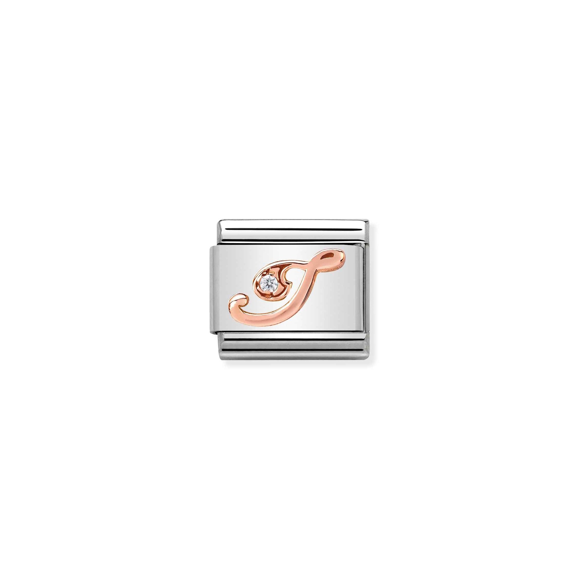 Nomination Composable Classic Charm Buchstabe I - Edelstahl, Gold 375 Roségold, Zirkonia