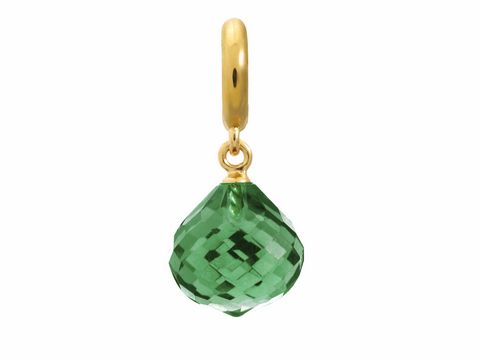 Grüner Kristallanhänger in Tropfenform mit goldener Öse von Endless J.Lo, ideal für die individuelle Schmuckgestaltung und als trendiges Accessoire.