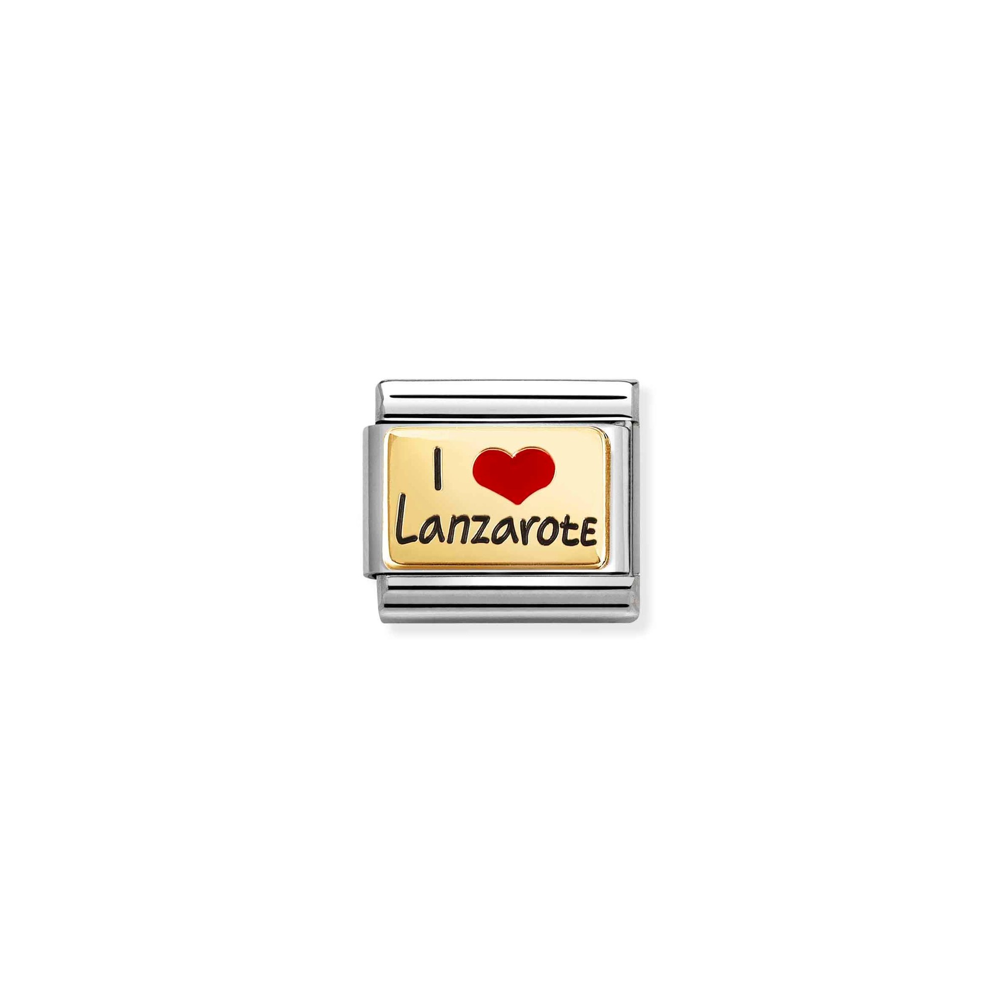 Nomination Composable Classic Charm I Love Lanzarote - Edelstahl, Gelbgold