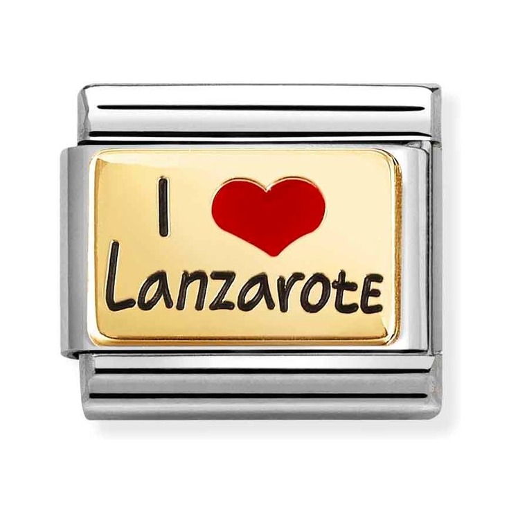 Nomination Composable Classic Charm I Love Lanzarote - Edelstahl, Gelbgold