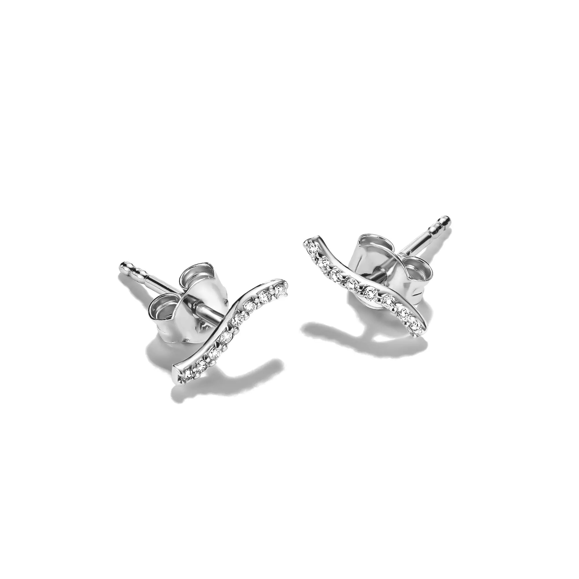 Thomas Sabo Ohrstecker mit weißem Zirkonia – Silber – 2,3 mm breit – Ansicht 3