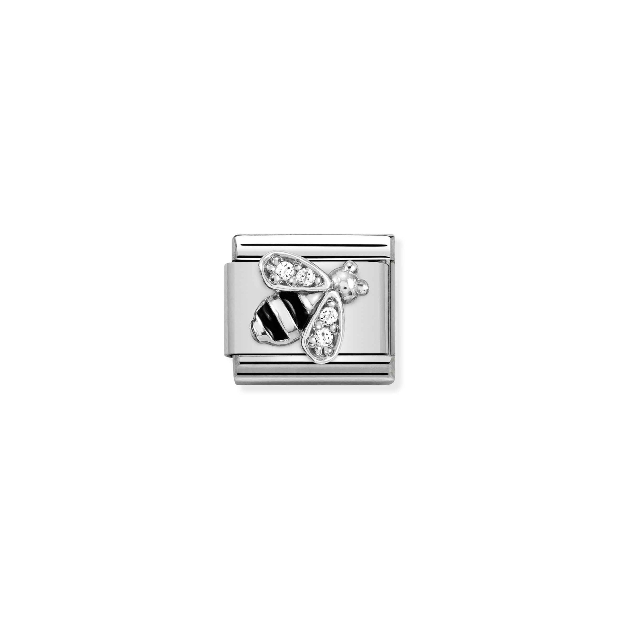 Nomination Composable Classic Charm Biene - Edelstahl, Sterling Silber, Zirkonia