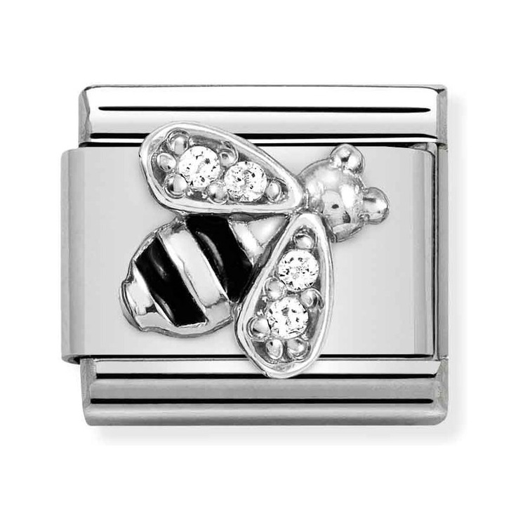 Nomination Composable Classic Charm Biene - Edelstahl, Sterling Silber, Zirkonia