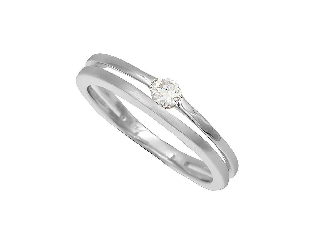 Eleganter Ring aus 925 Sterling Silber, teilmattiert und rhodiniert, mit einem Zirkonia, Größe 50, Hersteller Juwelier Harnisch. Ideal für besonderen Anlässe.