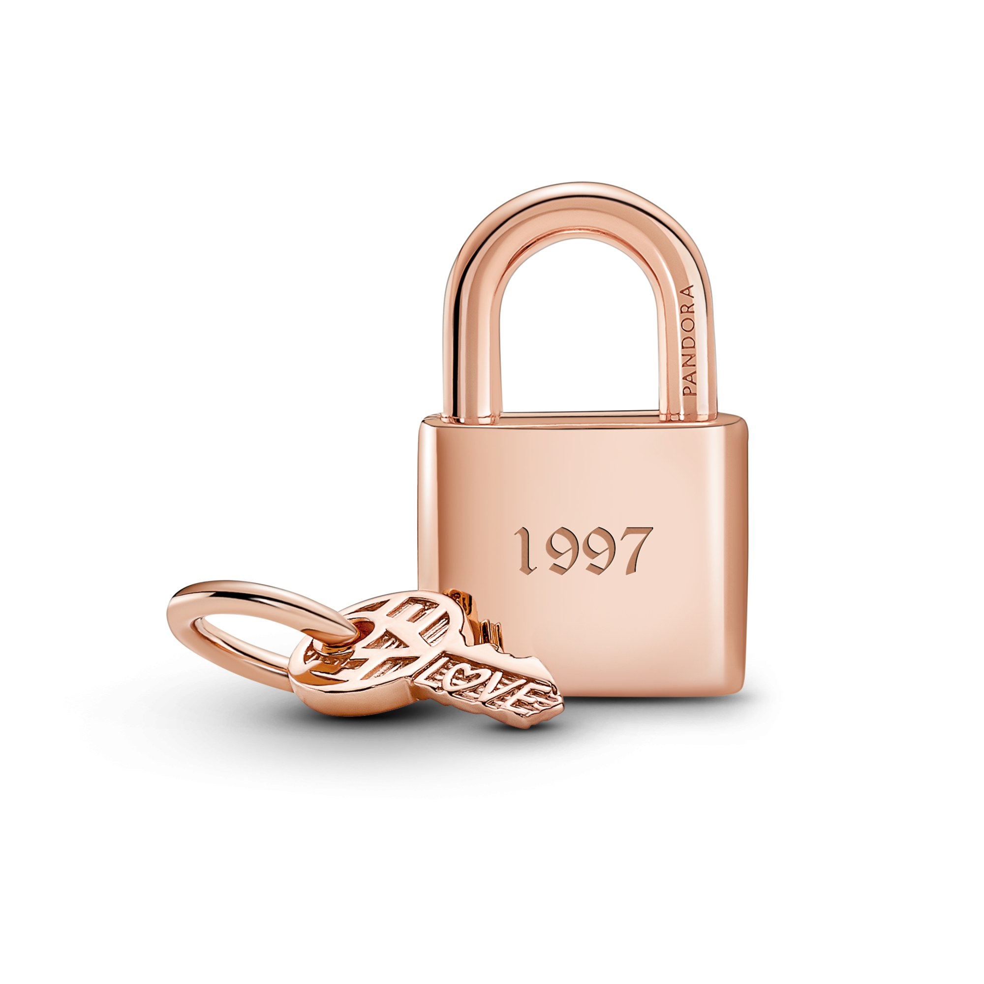 Pandora Vorhängeschloss & Schlüssel Charm - Roségold vergoldet - Zirkonia – Ansicht 2