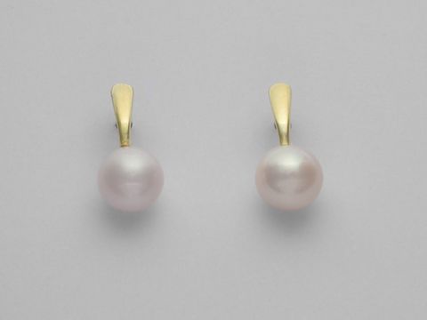 47346-0 Gold Ohrringe mit Süßwasser Zuchtperlen aus 333 Gold, klassisches Design, perfekte Stecker für eleganten Schmuck. Hersteller: Juwelier Harnisch.