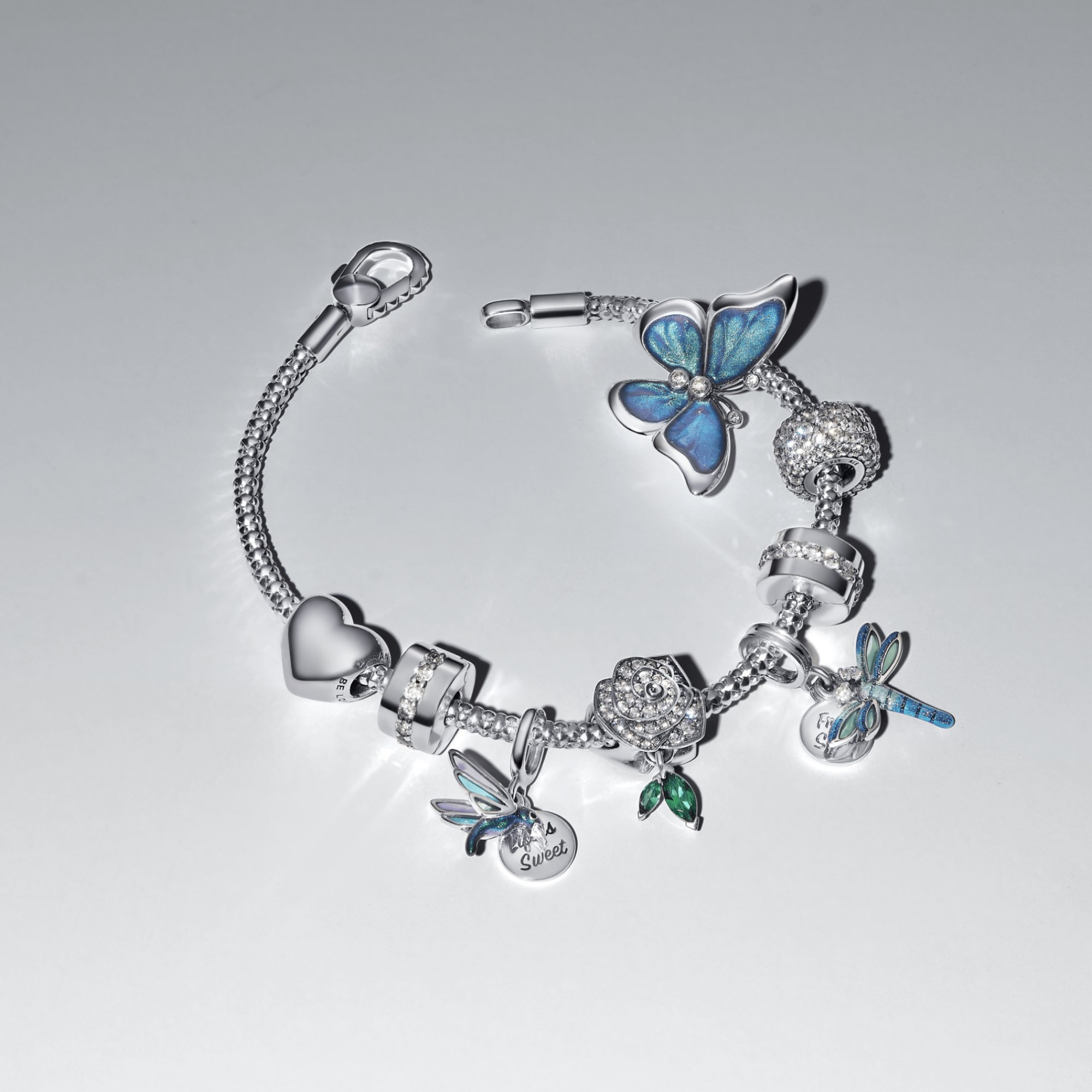 Pandora Charm - Schmetterling XXL oversized - Sterling Silber Emaille - Zirkonia – Ansicht 5